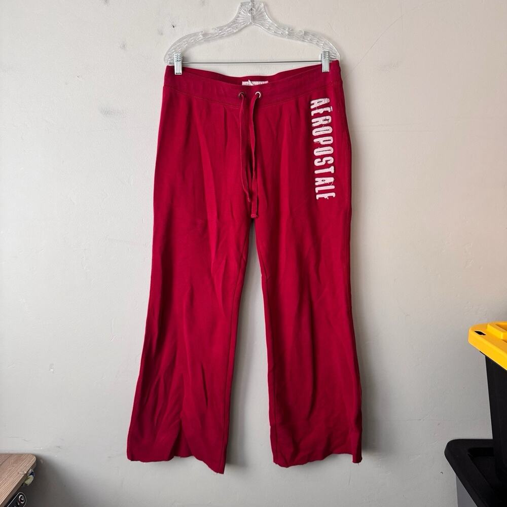 Aeropostale Red Wide Leg Sweat Pants Women’s Size L